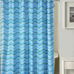 Deco Window Blue Printed Shower Curtain-49