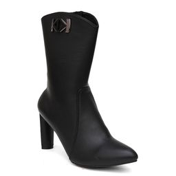 Sherrif Shoes Women Block Heeled Winter Boots-image-44