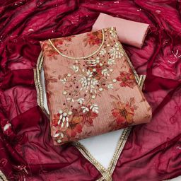 NEGRONI Floral Embroidered Beads And Stones Unstitched Dress Material-image-78