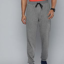 HRX By Hrithik Roshan Men Solid Charcoal Heather Terry Joggers-16
