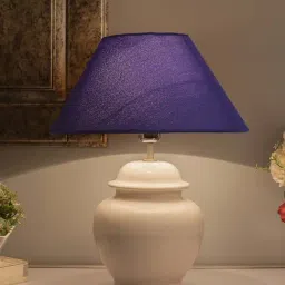 Homesake White Ceramic Table Lamp with Cone Shade (Bulb Included) - Set of 1-18
