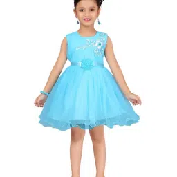 Aarika Kids Turquoise Applique Dress-picture-25