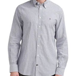 Tommy Hilfiger Blue Regular Fit Striped Shirt-picture-9
