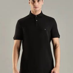 Tommy Hilfiger Europe Collection Black Cotton Regular Fit Solid Polo T-Shirt-picture-6