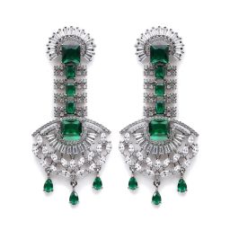 Karatcart Green Drop Earrings for Women image 3