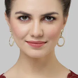 Karatcart Gold Plated Asorted Design Round Drop Earrings for Women image 3