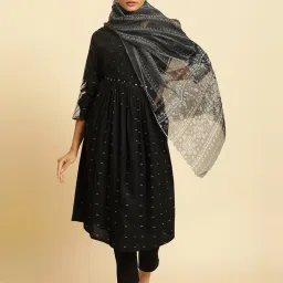 W Grey Printed Dupatta image 3