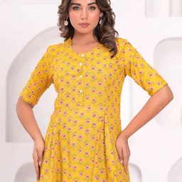 ANEKYA Floral Printed Flared Sleeves Pure Cotton Maternity Kurti-picture-18
