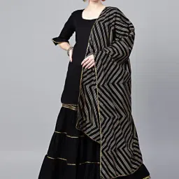 Chhabra 555 Black Cotton Kurta Sharara Set With Dupatta-picture-39