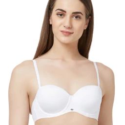 Soie White Under Wired Padded Half Coverage Balconette Bra-image-48