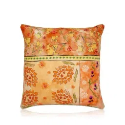Home4U Orange & Yellow PolyesterCushion Cover - Set of 1-25
