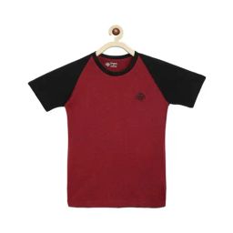Chimprala Kids Red & Black Textured T-Shirt-image-129