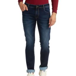 Parx Blue Slim Fit Lightly Washed Jeans-picture-17