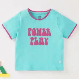 Ed-a-Mamma Kids Blue Graphic Print T-Shirt-image-128