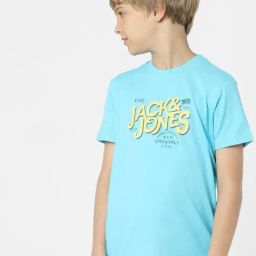 Jack & Jones Junior Light Blue Graphic Print T-Shirt-image-42