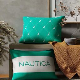 Nautica Logo Stripe Mint Microfibre 300 GSM Premium Cushion Covers - Set of 2-14