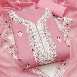 SHADOW & SAINING Floral Embroidered Unstitched Dress Material-picture-30