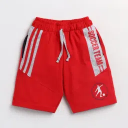 Todd N Teen Kids Red & Grey Cotton Printed Bermunda-14