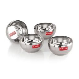 HAZEL Silver Stainless Steel Bowl for Dessert - Set of 4 (100ml)-picture-35