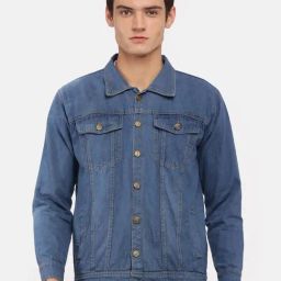 VOXATI Light Blue Full Sleeves Shirt Collar Denim Jacket-image-56