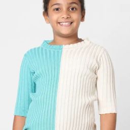 KIDS ONLY Kids White & Blue Color Block Top-image-92