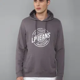 Louis Philippe Jeans Grey Cotton Regular Fit Printed Hooded Sweatshirt-picture-16
