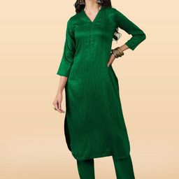 Anouk Rustic Women Ethnic Motifs Embroidered Regular Thread Work Kurta with Trousers-8