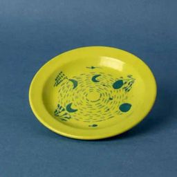 Freedom Tree Astral Green Phases Handpainted Ceramic Tapas Plate - Set Of 2-image-7
