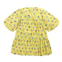 Tiny Girl Yellow Barbie Printed Dress-image-27
