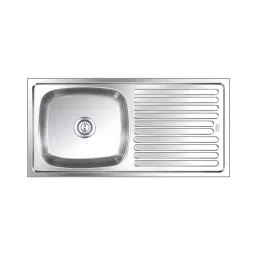 Nirali BG Kitchen Sink Popular Series Big (10 inch) 1040x510 mm (41x20 inch) Satin Finish Stainless Steel, Elegance-17