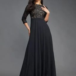 Miss Chase Black Lace Maxi Dress-image-35