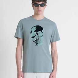 Antony Morato Green Pure Cotton Regular Fit Graphic T-Shirt-image-35