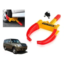 Auto Pearl Claw Type Adjustable Anti Theft Yellow, Red Wheel Clamp Lock for Tata Sumo-image-26
