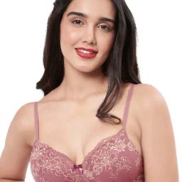Amante Purple Lace Pattern Full Coverage Bra-24