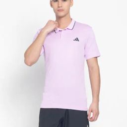 Adidas Purple Slim Fit Sports Polo-image-17