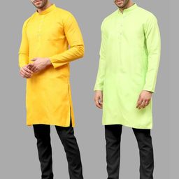 VS MALL Men Cotton Blend Kurta Sets-image-129