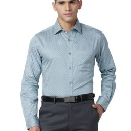 Raymond Grey Cotton Classic Fit Printed Shirts-image-50