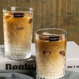 The Artment Transparent Modern Art Engraved Floral Design Glasses (370ml) - Set of 4-image-86