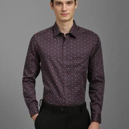 Louis Philippe Purple Cotton Regular fit Floral Shirt-picture-1