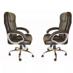 Mezonite High Back Cushioned Leatherette Black Meeting & Office Chair (Pack of 2) KI003-image-40