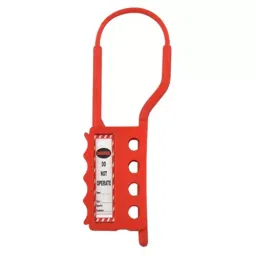 LISC ABS Plastic Safety Non-Conductive Hasp with 4 Holes Red, LISC-DI-H-4-39