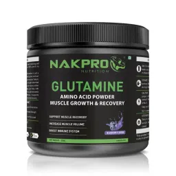 NAKPRO L-Glutamine Amino Acid Supplement Powder Jar - Blueberry-picture-6