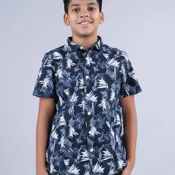 Kiddopanti Kids Navy & White Printed Shirt-picture-13