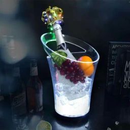 Smokey Cocktail Transparent Glass Crystal Ice Bucket With Led Color Changing (2000ml)-2