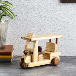 VarEesha Beige Pine Wood Hand Crafted E-Riksha Auto-48