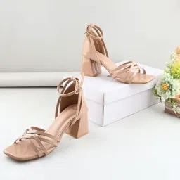 Styli Women's Beige Ankle Strap Sandals-image-65