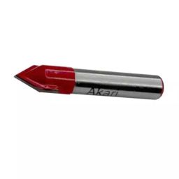 AKARI Router Trimmer Bit 6.35 mm Shank Size Red & Chrome for Routing in Wood, TB-2-15