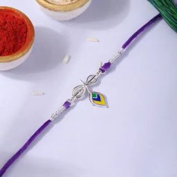 Ornate Jewels 925 Silver Krishna Symbol Divine Thread Rakhi for Brother with Roli Chawal-image-96