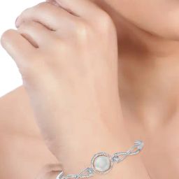 Taraash 925 Sterling Silver Round Design Bangle For Women-image-60