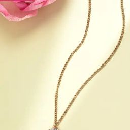 Zaveri Pearls Gold Tone Dazzling Diamonds Embellished Minimal Drop Pendant Chain-ZPFK14553-image-99